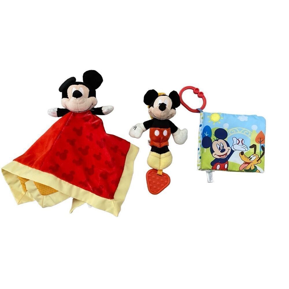 Lot Of Mickey Mouse Baby Blanket Toys Mobile Attachments Plush Collectible Stuff